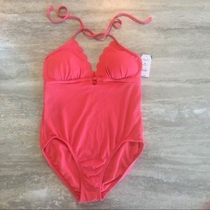NWT Coral Scalloped Swimsuit
